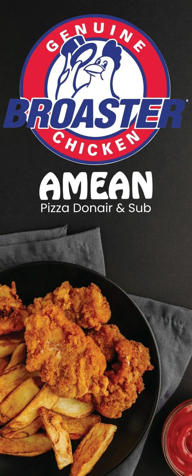 Genuine Broaster Chicken with fries at Amean Pizza Donair & Sub Edmonton